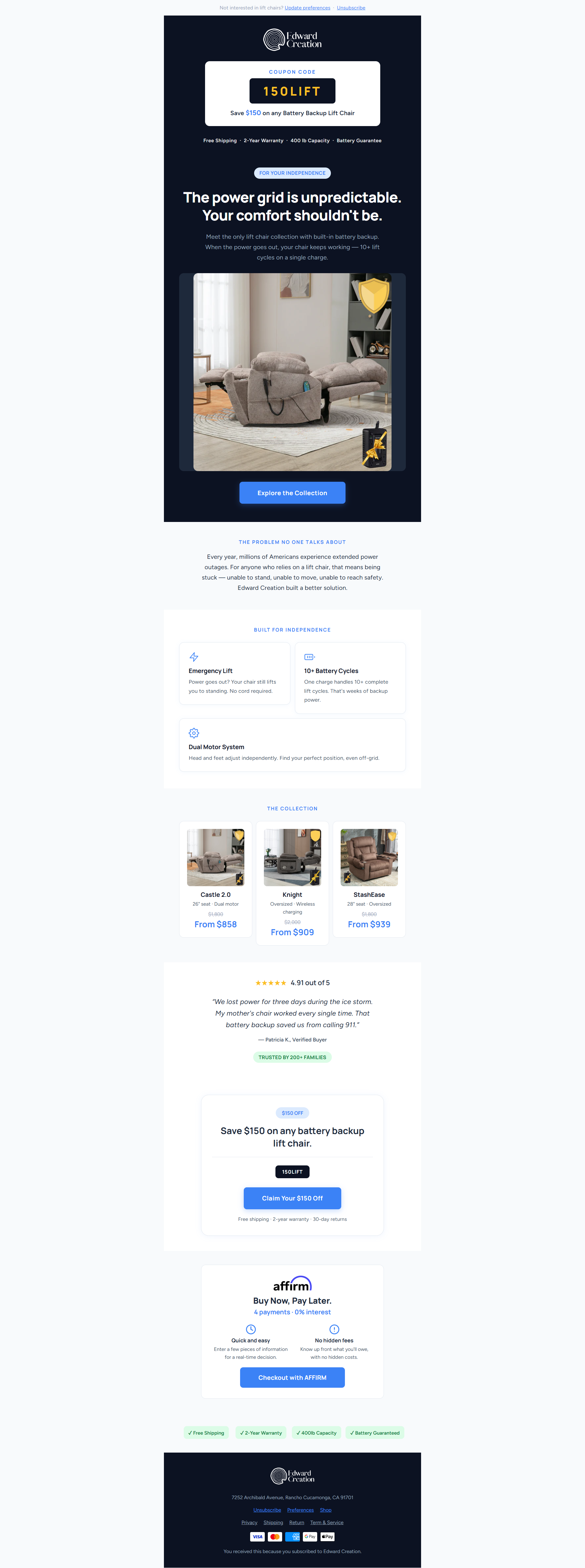 Battery Backup Welcome Dark