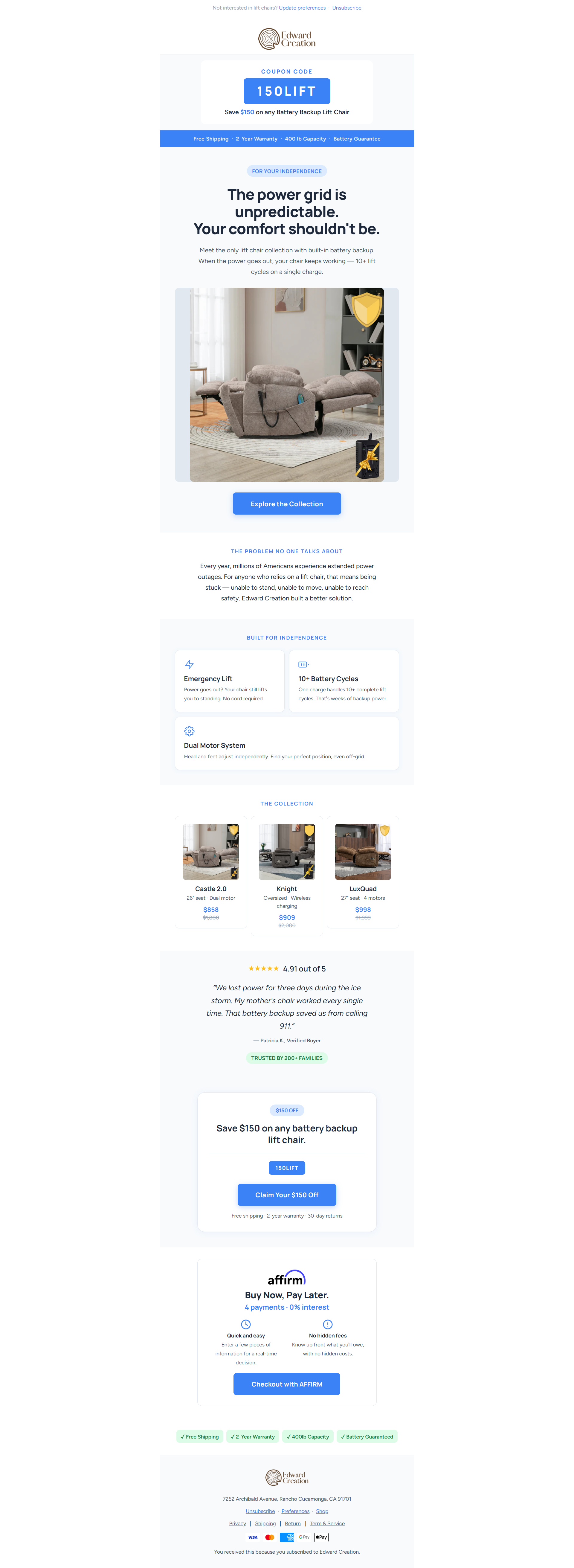 Battery Backup Welcome Light