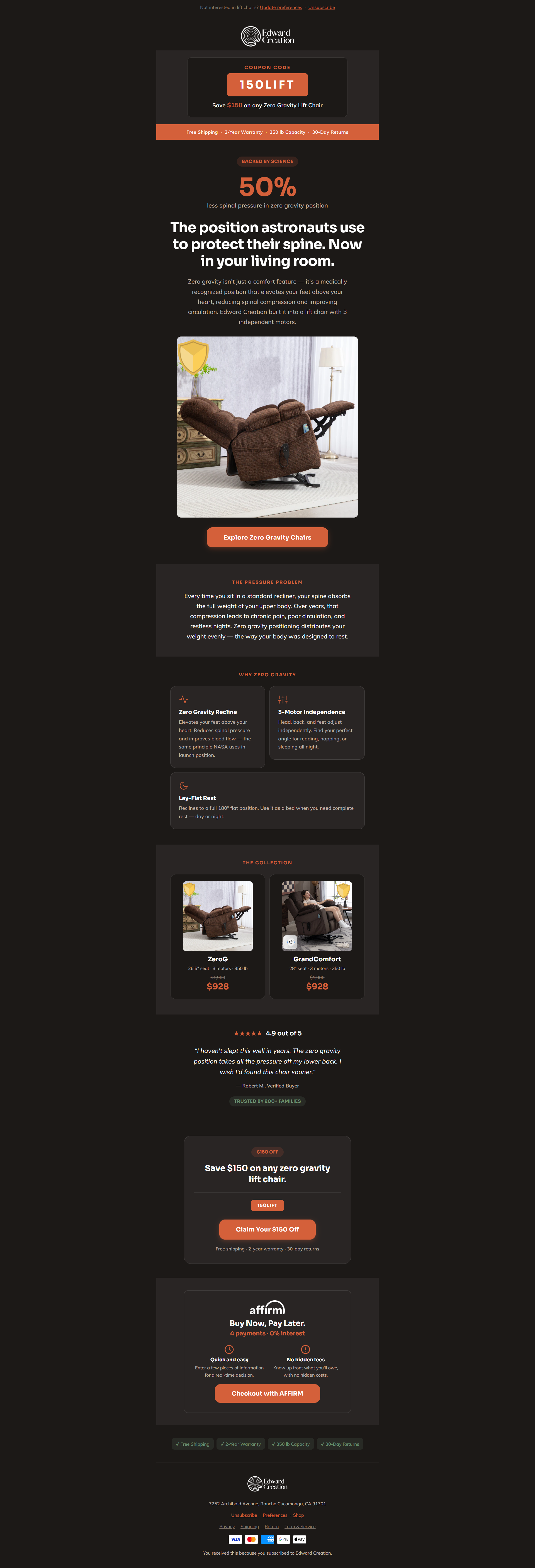 Zero Gravity Welcome Dark